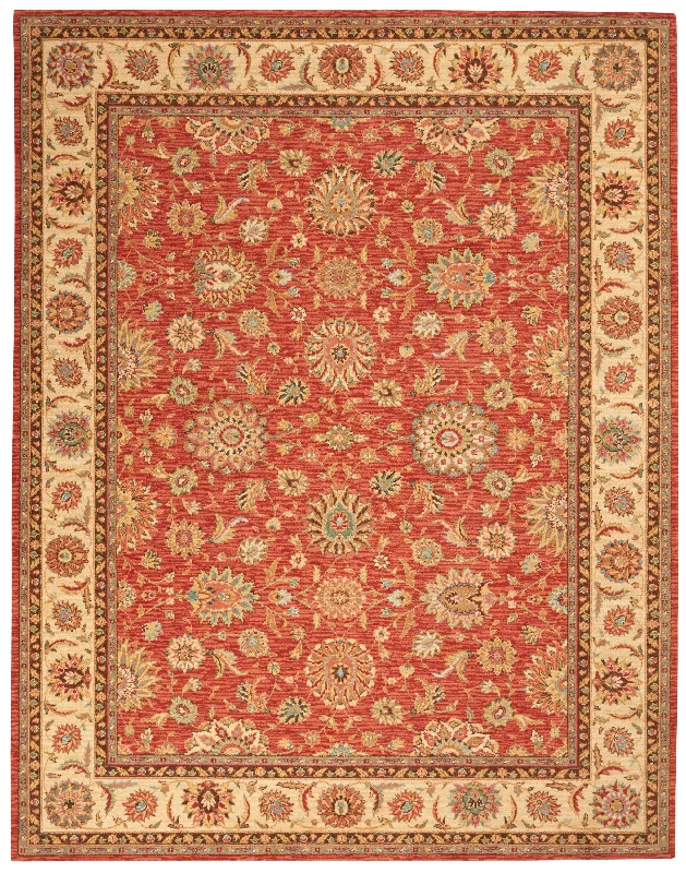 durable carpet with enhanced dirt-repellent fibers -Nourison Living Treasures LI05 Rust Area Rug