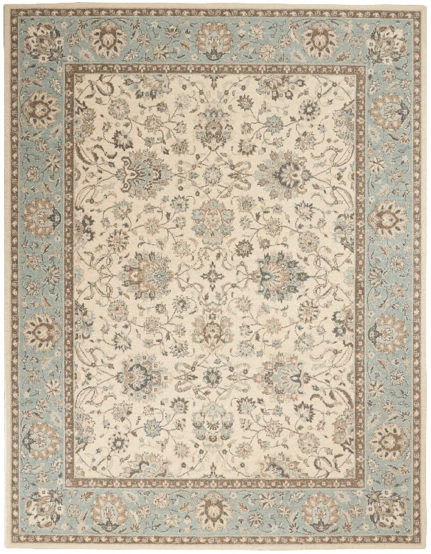 Persian carpet cleaning guide -patterned carpet for dining rooms -Nourison Living Treasures LI16 Ivory/Aqua Area Rug