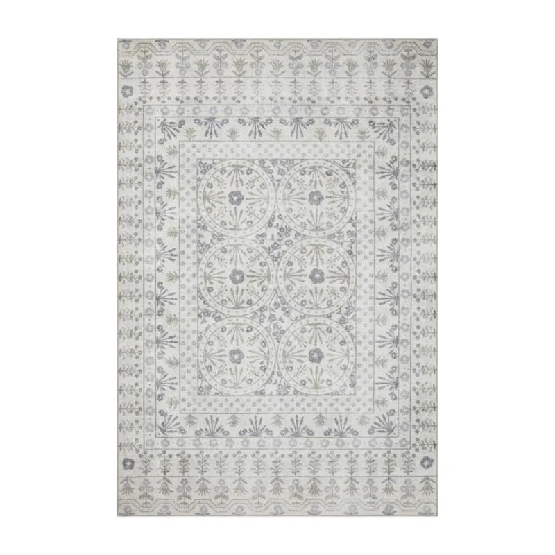 best carpet for high-end boutique stores -Rifle Paper Co. X Loloi/ Maison Rosette Ivory Rug