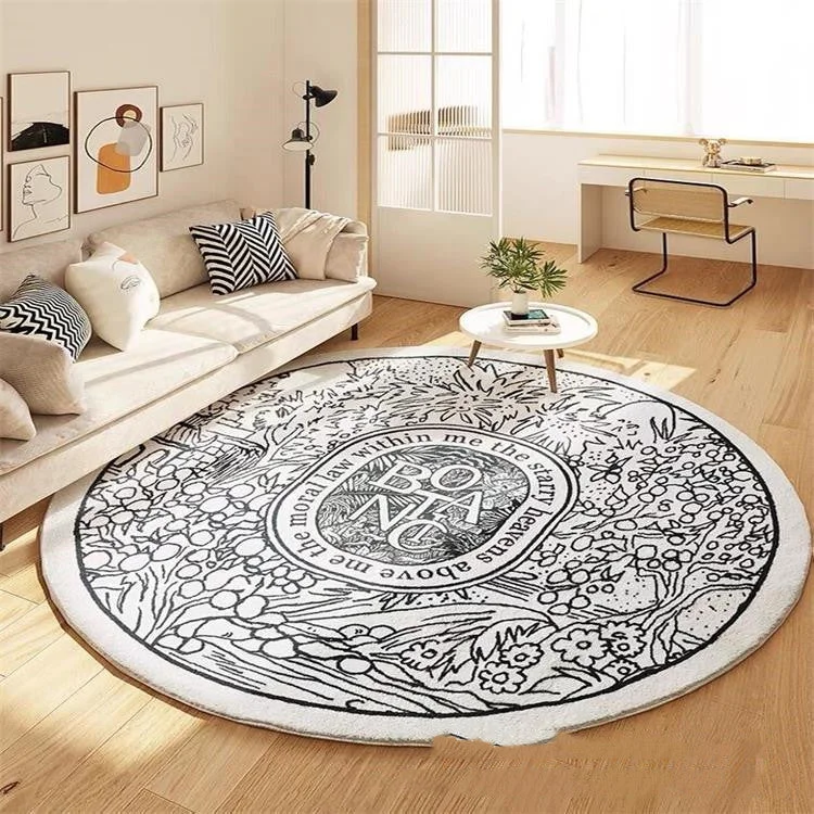 eco-conscious carpet with repurposed materials -Round Carpet Large Area Rugs For Living Room Bedside Floor Mat