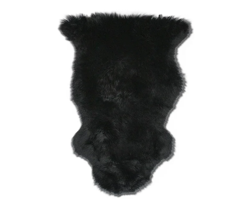 durable carpet for commercial spaces -Sheepskin Throw - Black