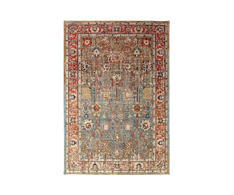 high-pile carpet for ultra-soft walking experience -Karastan Spice Market Myanmar Rug- Aquamarine