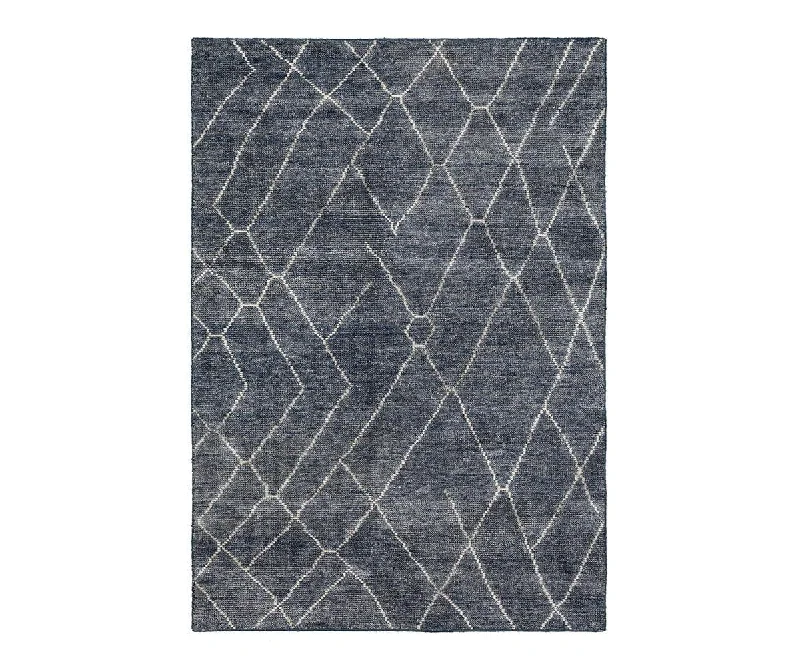 colorful carpet for creative spaces -Karastan Tangier Spartel Rug - Blue Steel