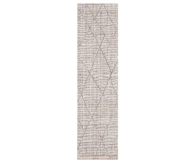 handwoven carpet vs machine-made -Karastan Tangier Tribal Diamond Rug Runner - Silver