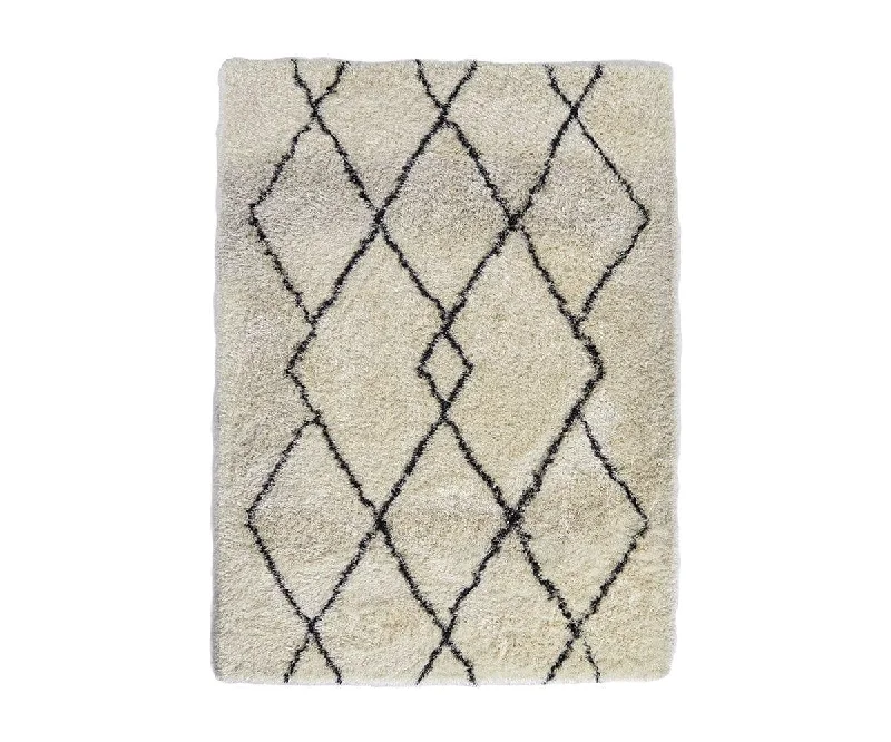 best carpet for a cozy feel -Vitis Rug - White with Black