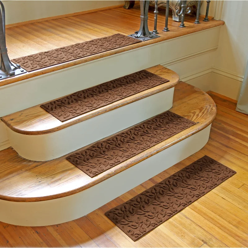 wool carpet vs synthetic carpet -WaterHog Dogwood Leaf 8.5"x30" Indoor/Outdoor Stair Treads Set/4 - 8.5x30