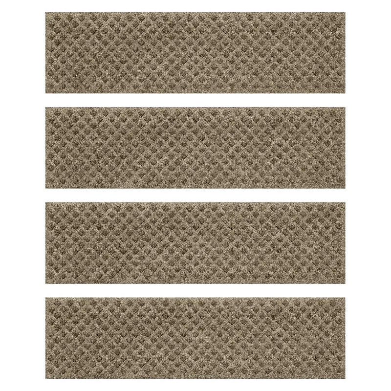 stylish carpet with interwoven gold details -WaterHog Gems 8.5"x30" Indoor/Outdoor Stair Treads Set/4 - 8.5x30