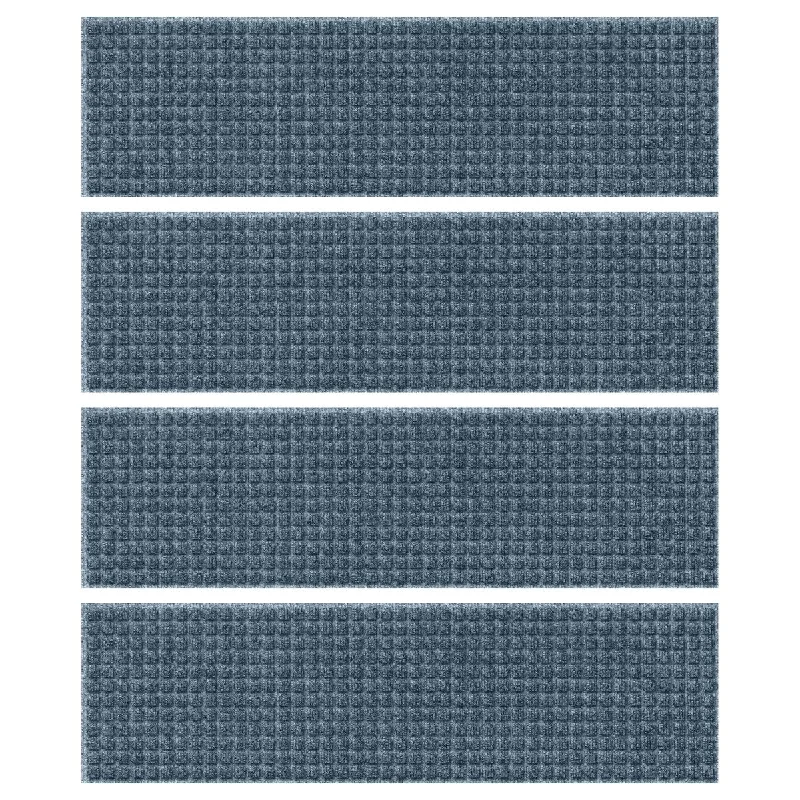 bold-patterned carpet for statement interiors -WaterHog Squares 8.5"x30" Indoor/Outdoor Stair Treads Set/4 - 8.5x30