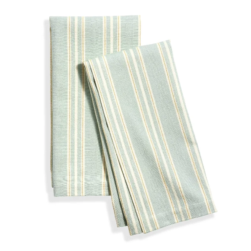 sustainable carpet made from recycled materials -Winter Stripe Sky Tea Towel Set of 2