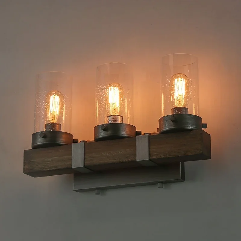 Carbon Loft Featherstone 3-light Rustic Candle Wall Sconces Wood Wall Lights - N/A