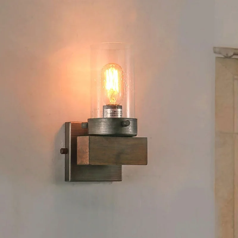 Carbon Loft Maurin 1-light Indoor Wall Sconces Wood Wall Lamps Aged Silver Wall Lights - N/A