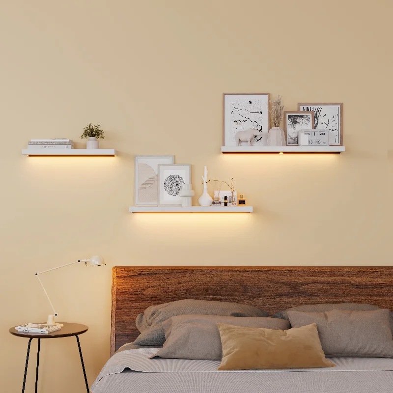 Floating Wall Shelf with Lighting, 1 piece