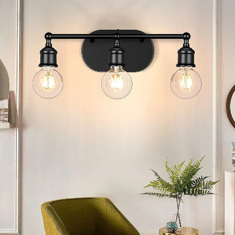 Industrial Black Wall Sconce Lighting - 3-Light