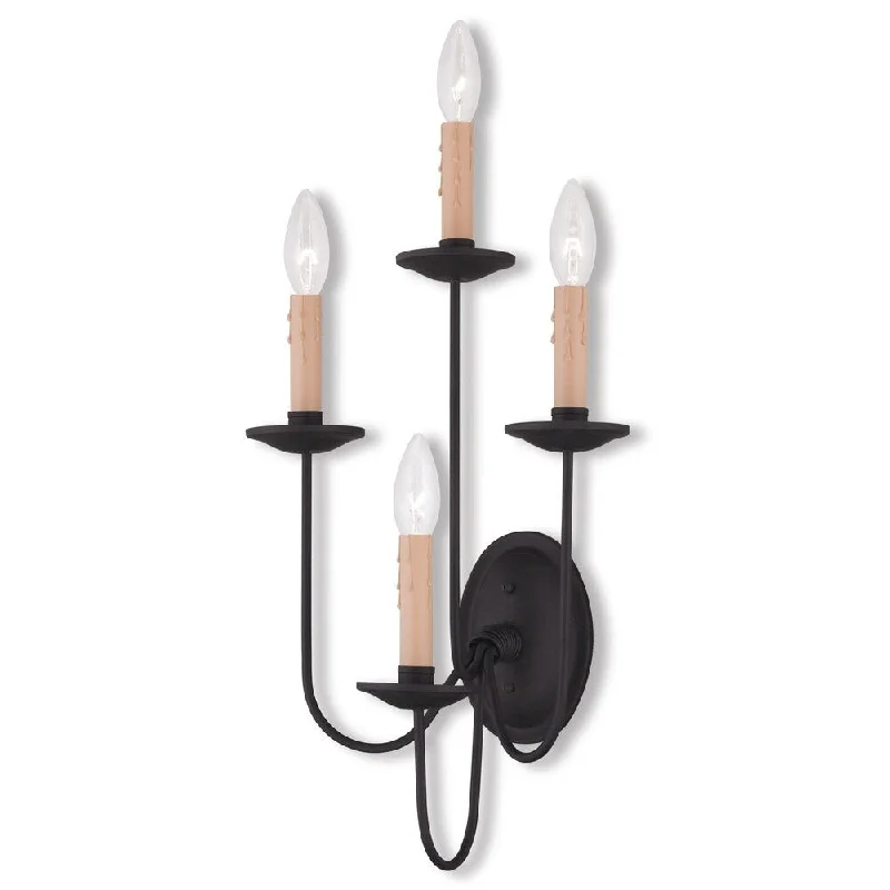 Livex Lighting Heritage 4 Light Black Wall Sconce