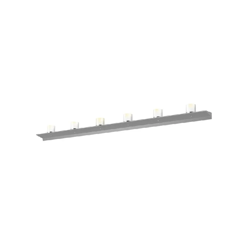 Sonneman Lighting Votives 12-light ADA Bright Satin Aluminum LED Wall Bar, Large Clear Etched Crystal Shade