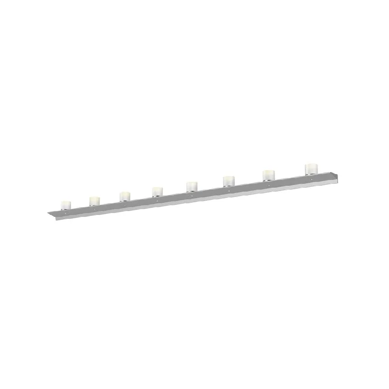 Sonneman Lighting Votives 16-light ADA Bright Satin Aluminum LED Wall Bar, Large Clear Etched Crystal Shade