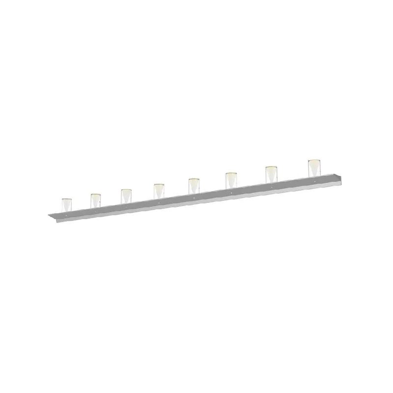 Sonneman Lighting Votives 16-light ADA Bright Satin Aluminum LED Wall Bar, Large Laser-Etched Crystal Shade