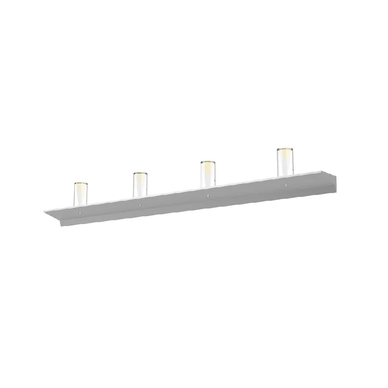 Sonneman Lighting Votives 8-light ADA Bright Satin Aluminum LED Wall Bar, Laser-Etched Crystal Shade