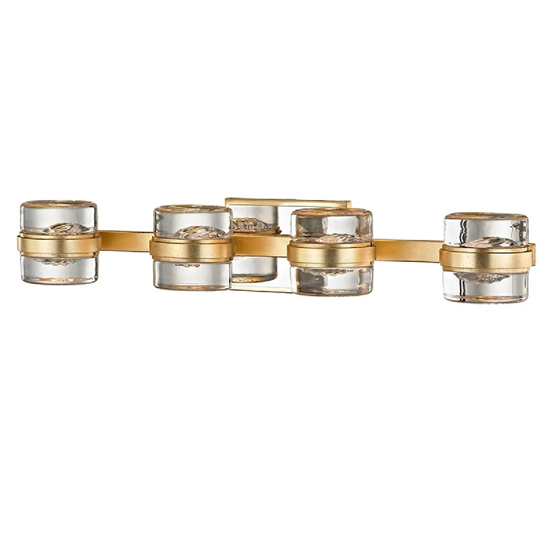 Troy Lighting Splash 4-light Gold Leaf/Polished Chrome Accents LED Bath/Wall Sconce