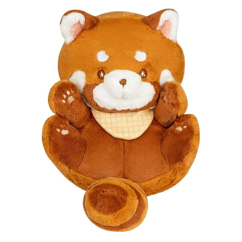 Pillow with bamboo cover-11.8'' Kawaii Red Panda Stuffed Animal Plush Pillow Toy With Detachable Scarf