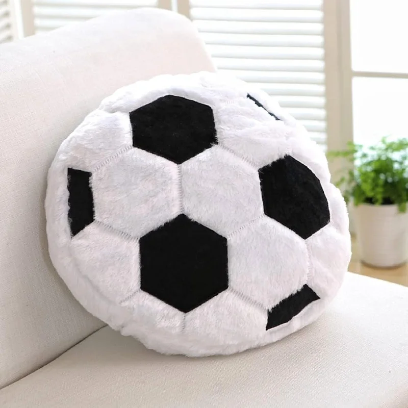 Pillow with millet fill-14Inch Fluffy Soccer Balls Plush Pillow,Soft Soccer Ball Stuffed Toys,Decor