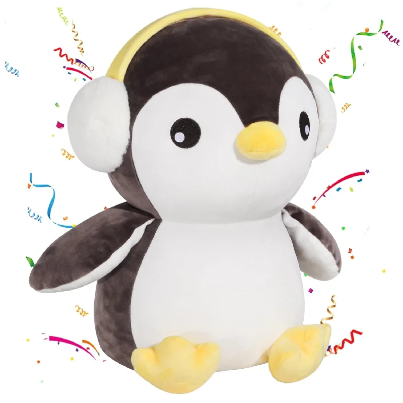 Pillow with decorative appeal-15.7" Cute Big Penguin Plush Soft Body Pillow Plushies, Large Penguin Stuff