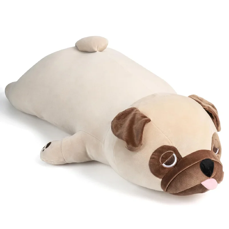 Pillow with standard dimensions-15" Weighted Pug Stuffed Animals Small Weighted Pug Pillow Toy For Kids & A