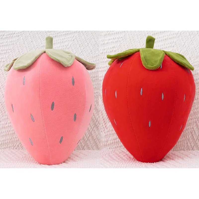 Pillow with cooling benefits-2 Pcs Strawberry Plush Pillow Set, Cute Fruit Stuffed Strawberry Plush Pill