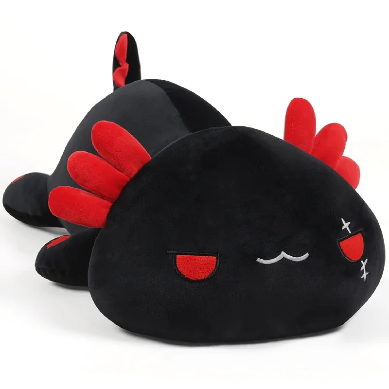 Pillow with portable size-Axolotl Stuffed Animal, Cute Black Axolotl Plush Pillow Toy Soft Axolotl Stuff