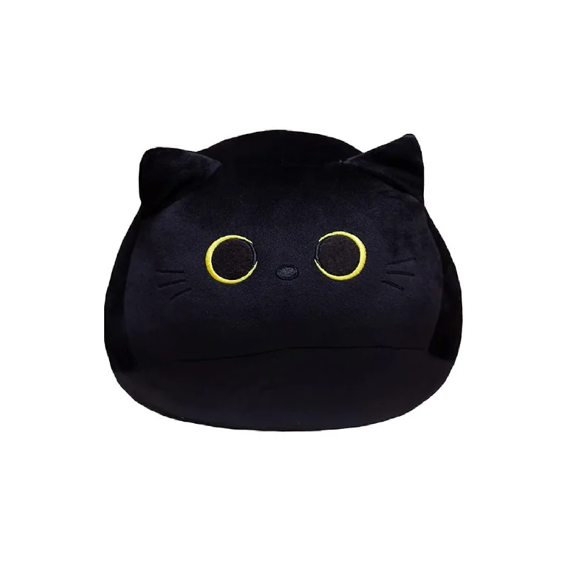 Pillow with gel benefits-Black Cat Stuffed Animal Plush Toy Creative Cat Shape Soft Pillow Toys Gift