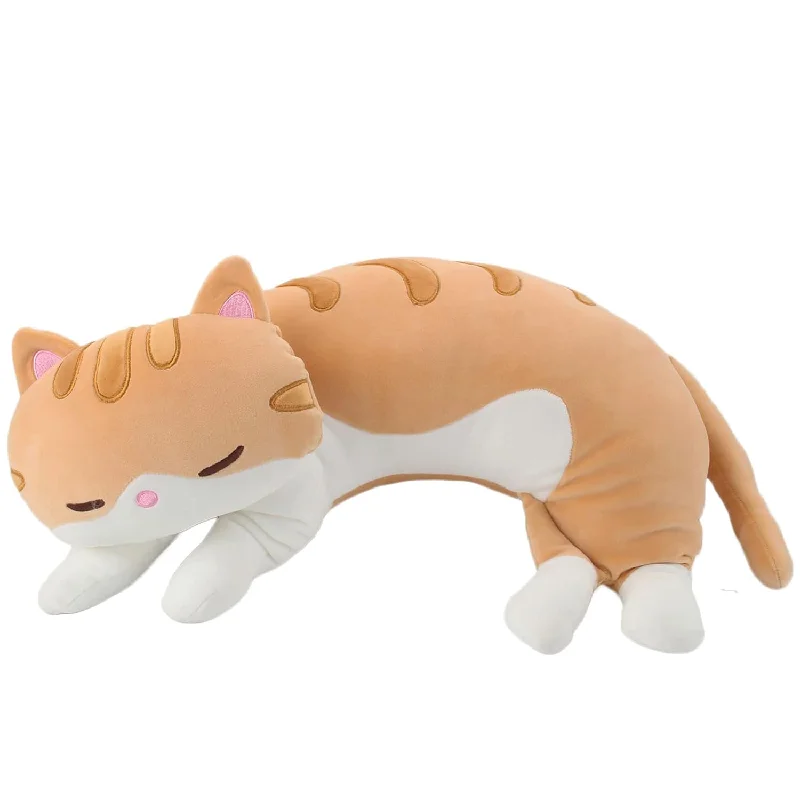 Pillow with budget pricing-Cat Plush Weighted Stuffed Animals, 24" 3.7Lbs Cat Plushie Hugging Pillow W