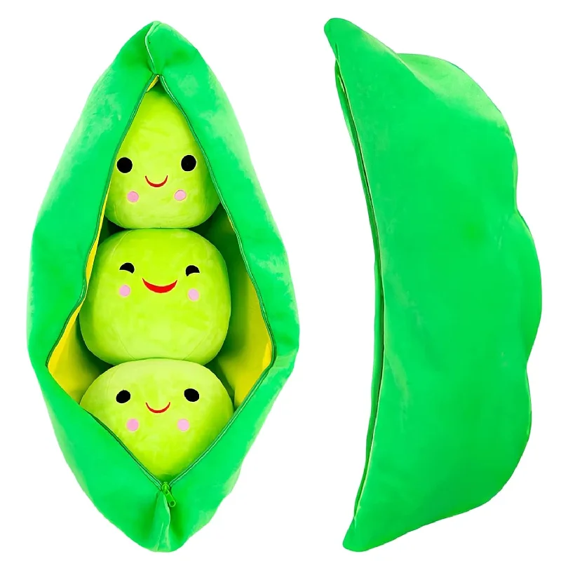 Pillow with square benefits-Giant Peas In A Pod Plush Toy Pea Pod Pillow Cute Pea Stuffed Toys Plant Do