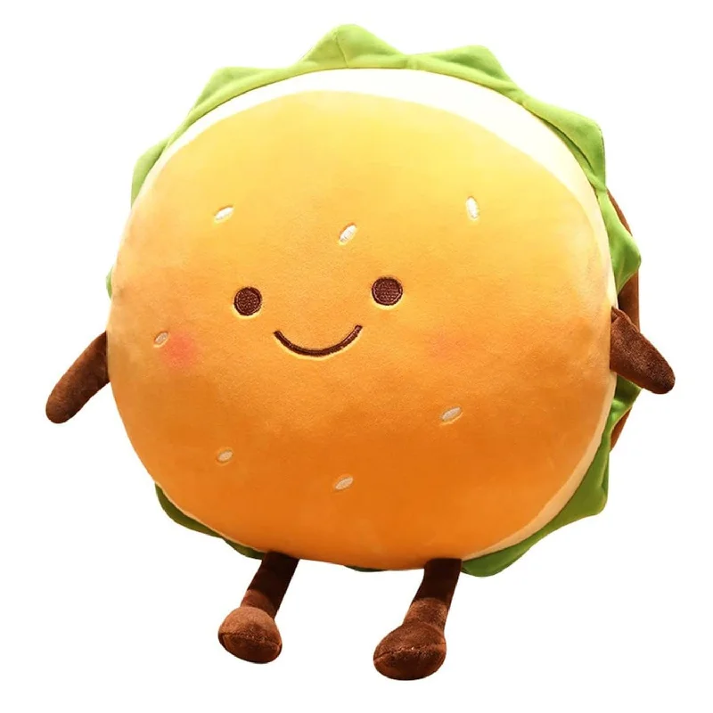 Pillow with pressure relief benefits-Hamburger Plush Toy Hamburger Stuffed Toys Cute Food Plush Pillow Room Deco