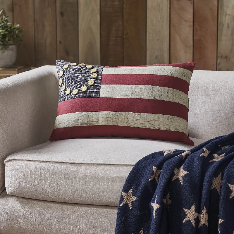 Pillow with portable comfort-My Country Flag Pillow 14x22 VHC Brands