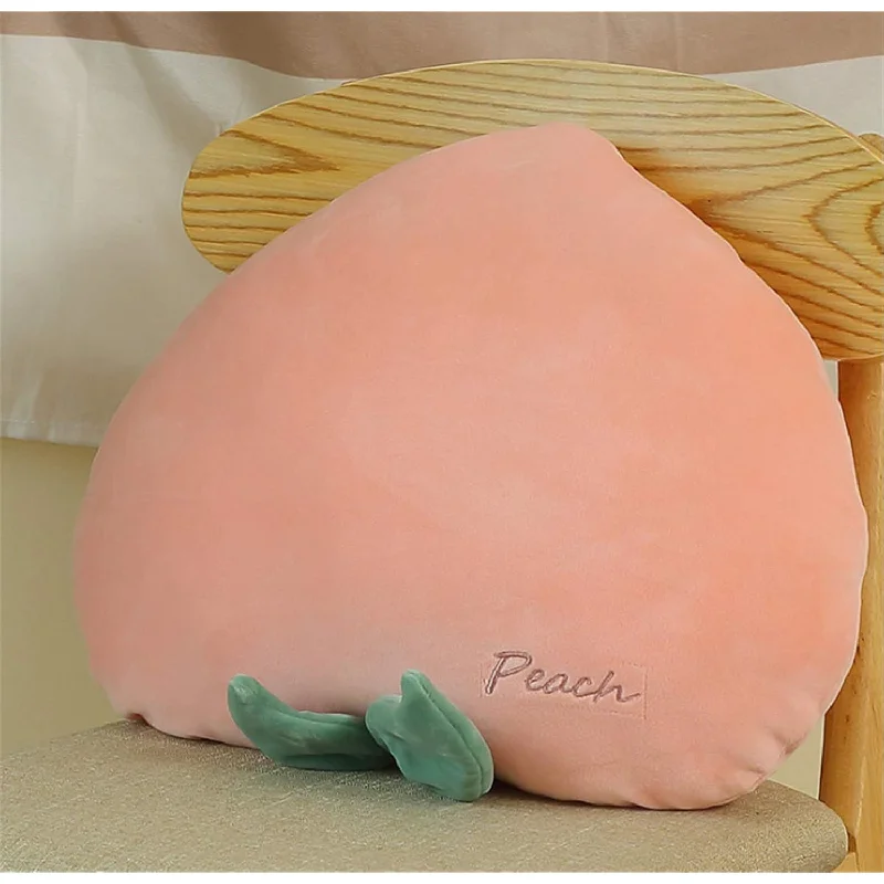 Pillow with ergonomic design-Peach Shaped Pillow & Creative Fruit Cushion & Vivid Plush Stuffed Pillow 17.7