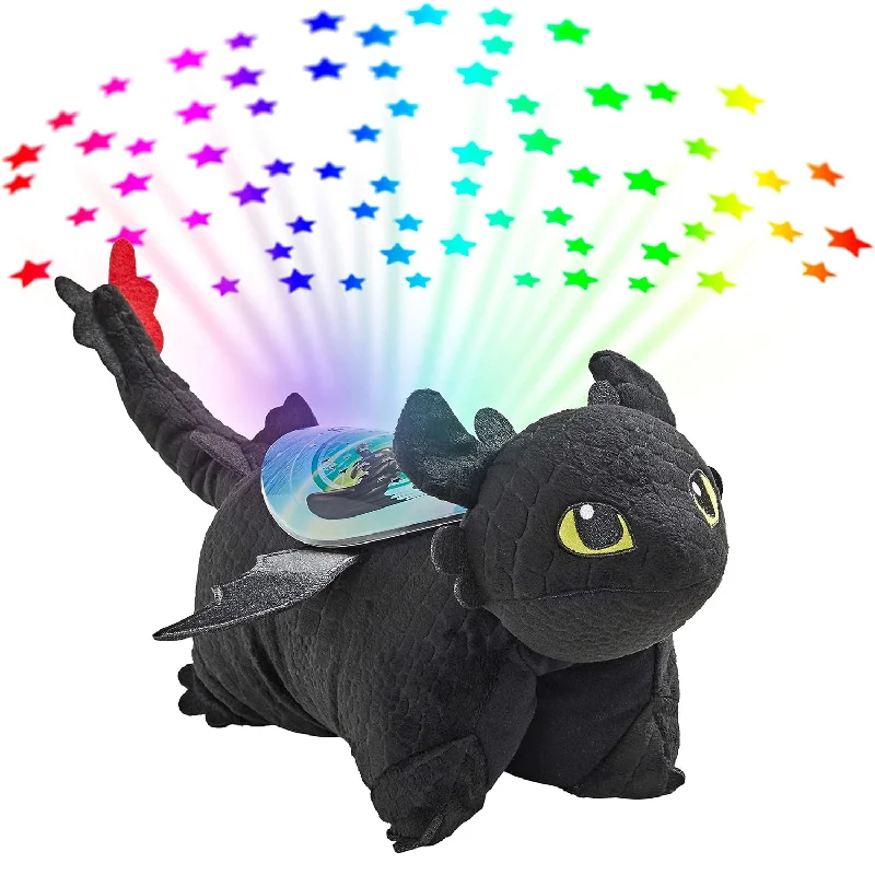 Pillow with recyclable benefits-Pillow Pets NBC Universal How to Train Your Dragon Toothless Sleeptime Lite