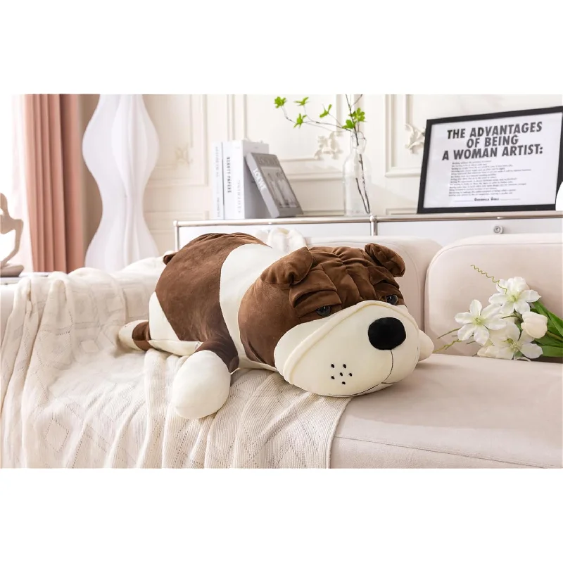 Pillow with round design-Plush Dog Big Doll Cute Cartoon Soft Dog Big Pillow Long Throw Sleeping Pillow