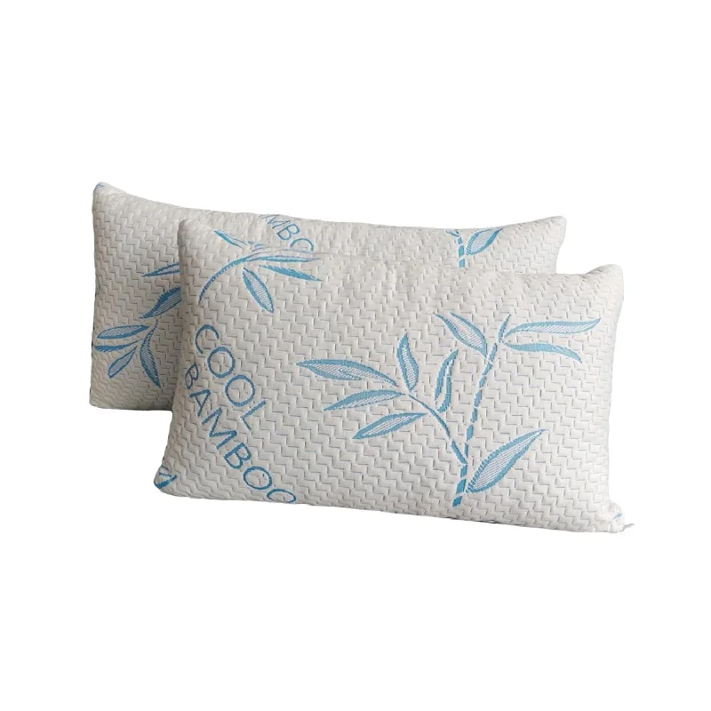 Pillow with odor benefits-2 Pack King Size Rayon Made From Bamboo Pillows For Sleeping, Cooling Shredded