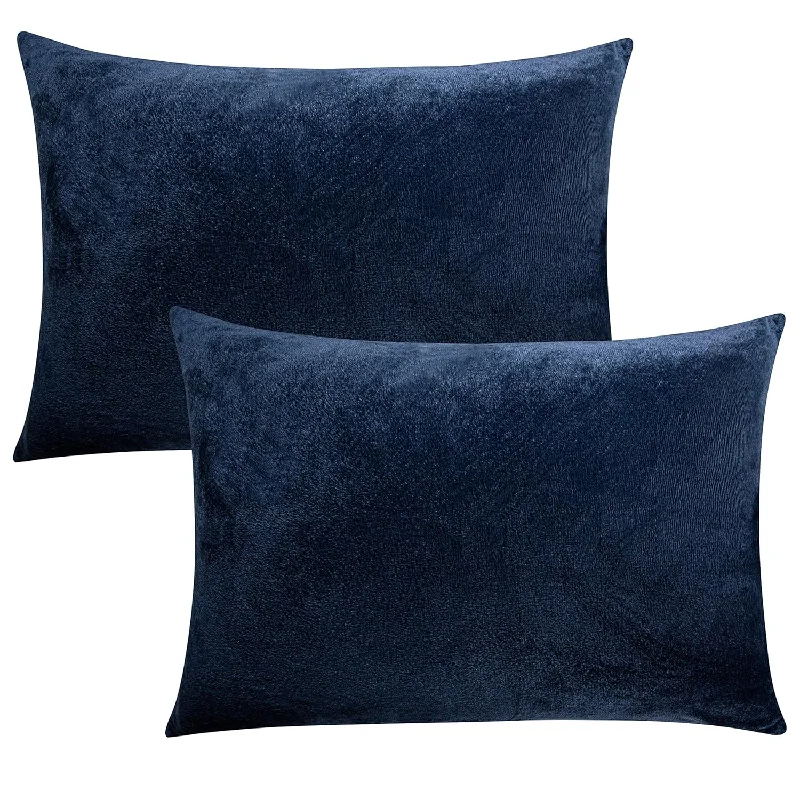 Pillow for better sleep-2 Pack Standard Zipped Velvet Pillowcases, Soft And Cozy Solid Decorative Pill