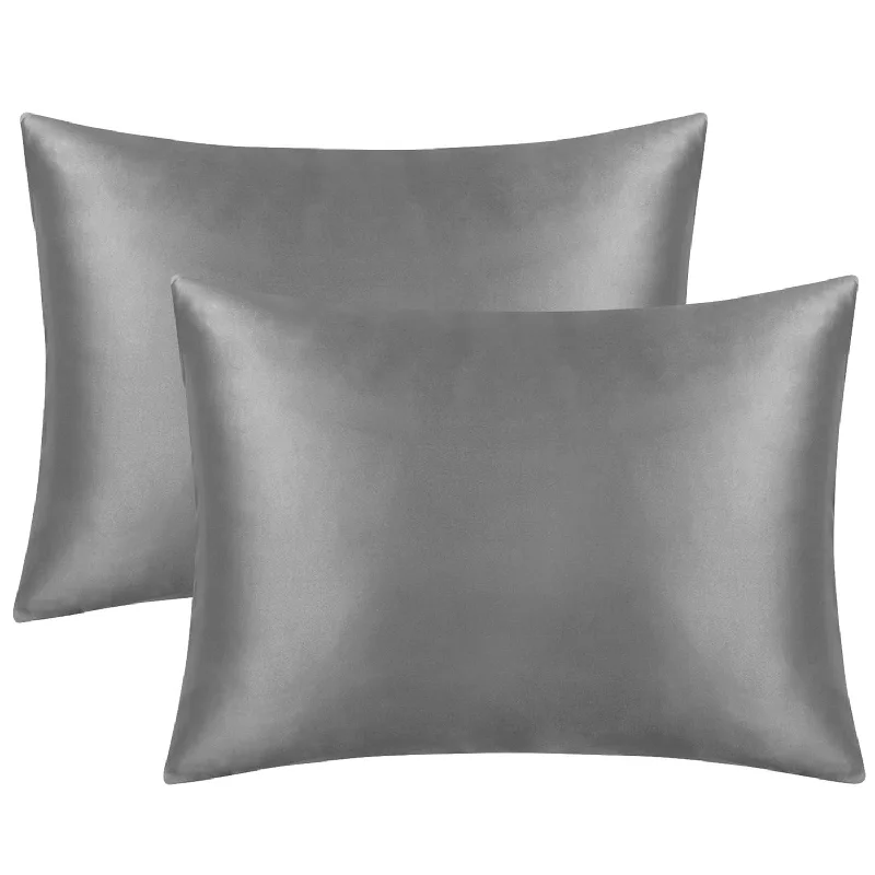 Pillow with plush padding-2 Pack Zipped Satin Standard Pillowcases For Hair And Skin, Silky And Super So