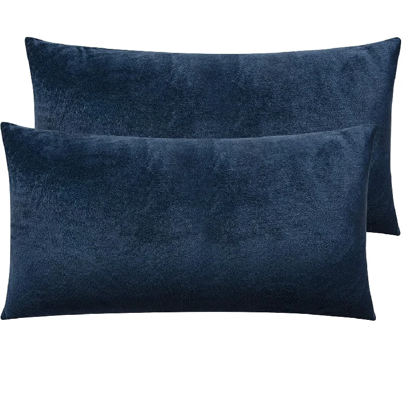 Pillow with made-to-order-2 Pack Zippered Velvet King Pillowcases, Super Soft And Cozy Luxury Fuzzy Flan