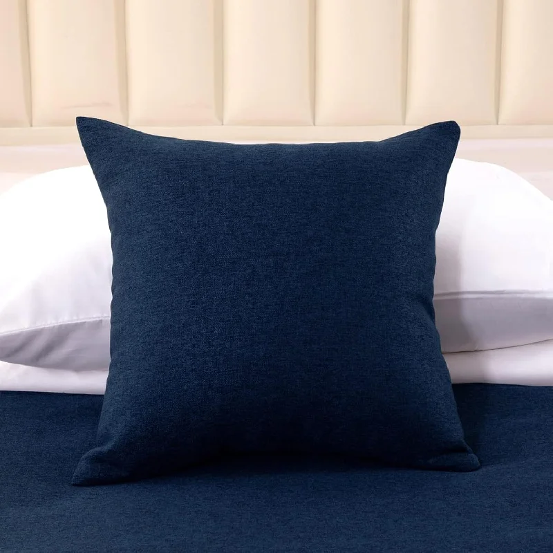 Pillow with sweat benefits-2 Pillowcases (Without Insert) Dark Blue, Imitation Linen Decorative 2 Pillowc