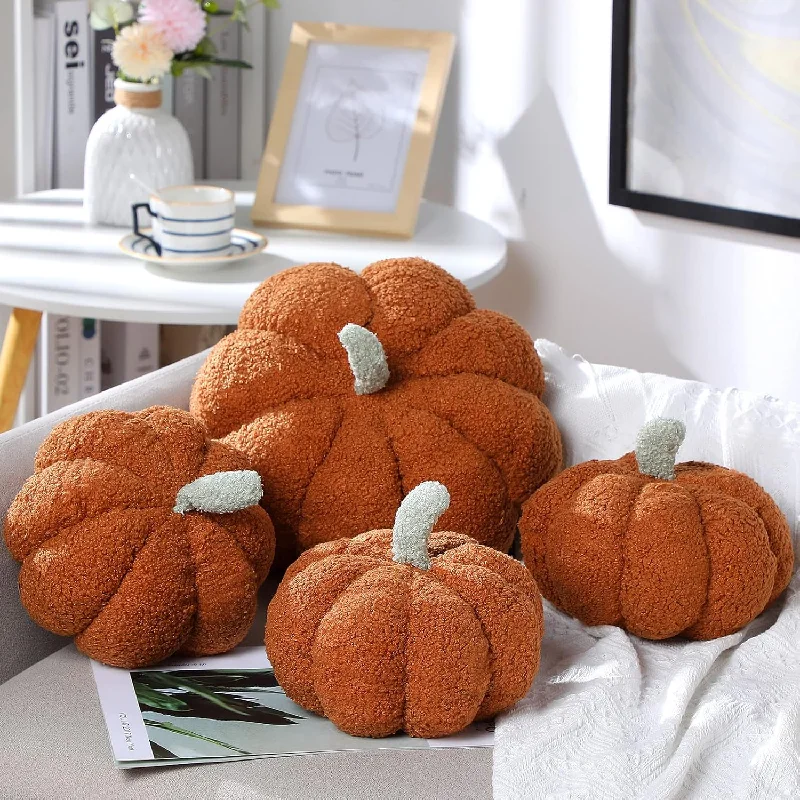 Pillow with retail benefits-4 Pcs Pumpkin Throw Pillow Cushion 3D Thanksgiving Pumpkin Pillow Halloween Sh