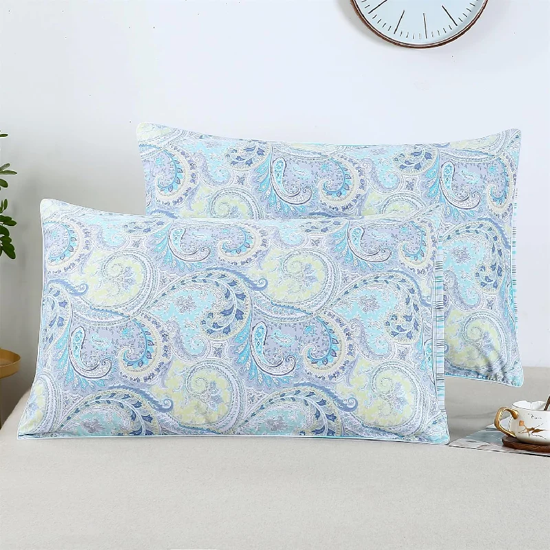 Pillow with exclusive deal-800Tc Cotton Pillowcases Flower Botanical Pattern Pillow Shams Shabby Farmhous