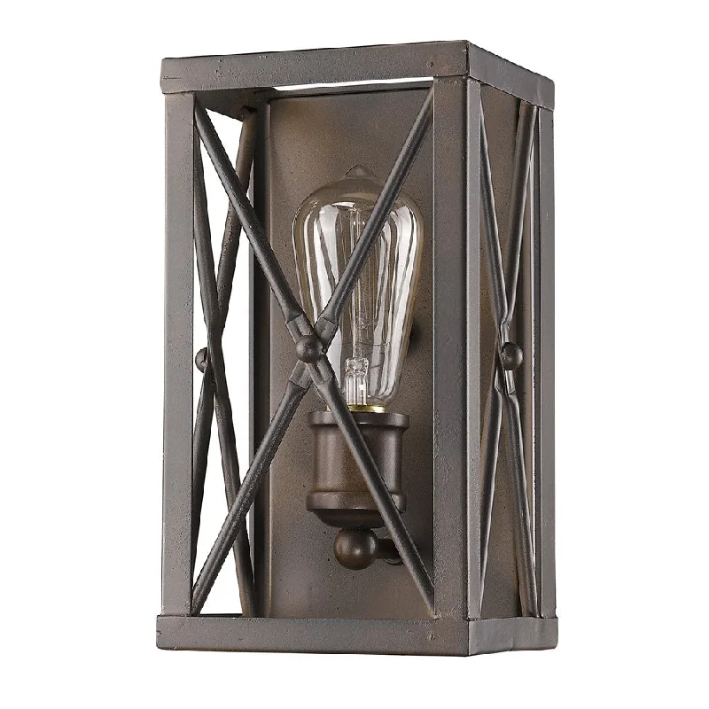 Antique Bronze Metal Geometric Wall Light