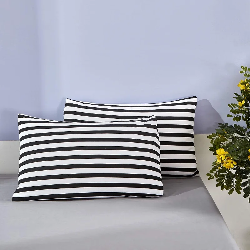 Pillow with handmade quality-Black Striped Pillowcases King Women Men Black And White Striped Pillow Cases