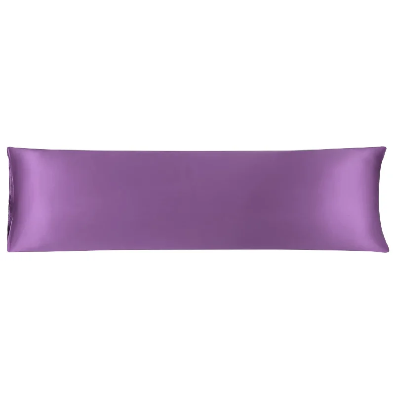 Pillow with latex benefits-Body Pillow Cover 20X72 Inch Purple Silky Satin Body Pillowcases For Hair And