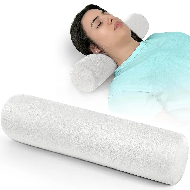 Pillow with airflow channels-Cervical Neck Roll Pillow, Memory Foam Pillow, Cylinder Round Pillow, Pain Rel