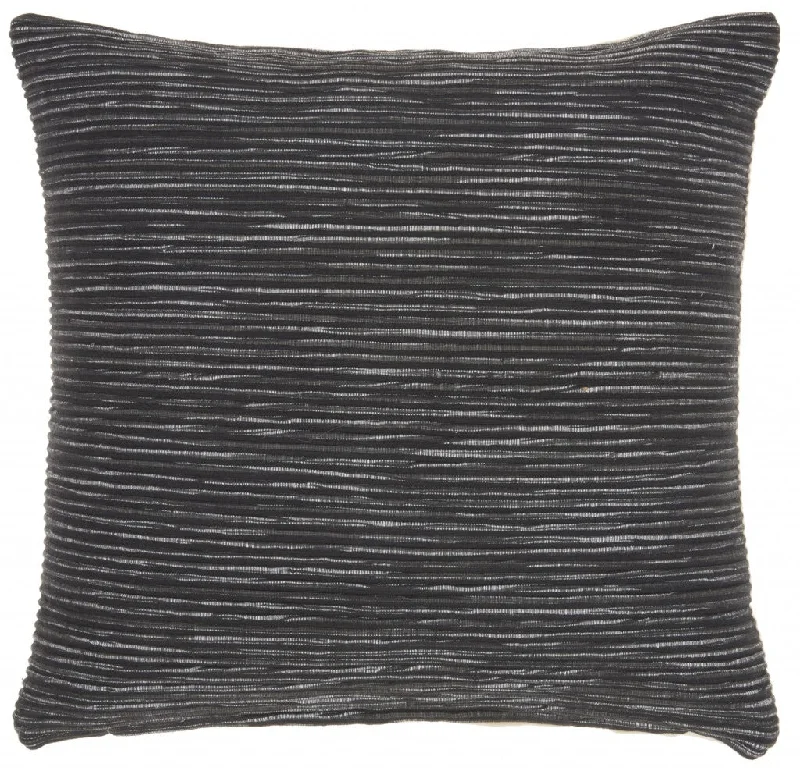 Pillow with free shipping-Charcoal Distressed Stripes Throw Pillow