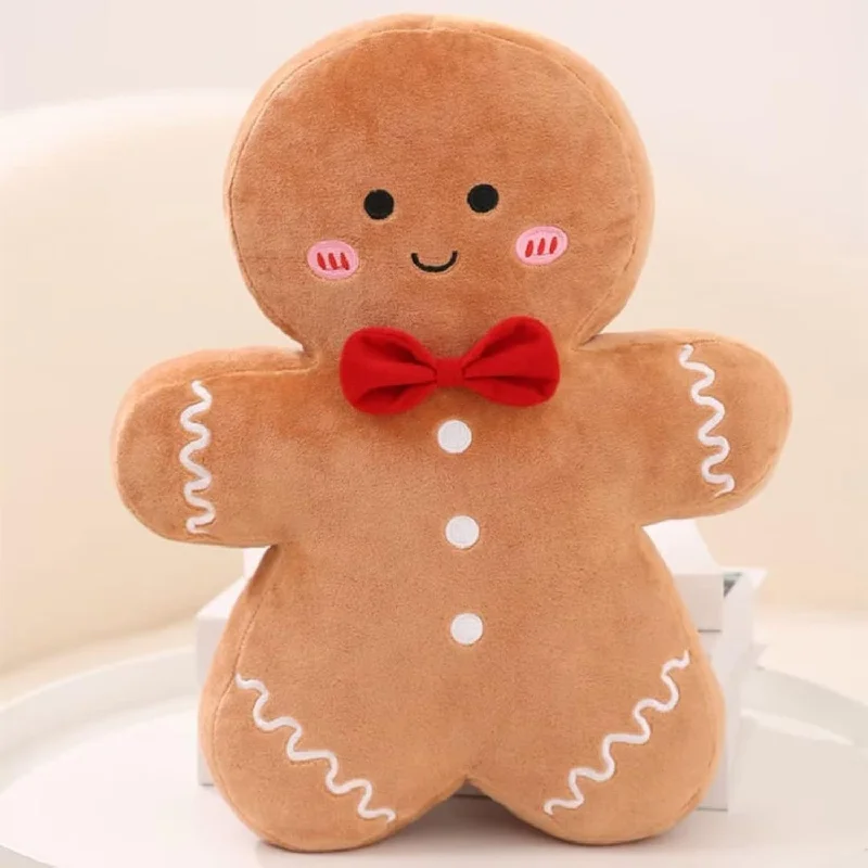 Pillow with anti-allergy fill-Christmas Gingerbread Man Pillow Gingerbread Plush Stuffed Pillow Fun Gingerbr